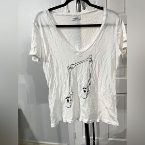 Lauren Moshi CRUZ SKULL MUSIC NOTE White Tee